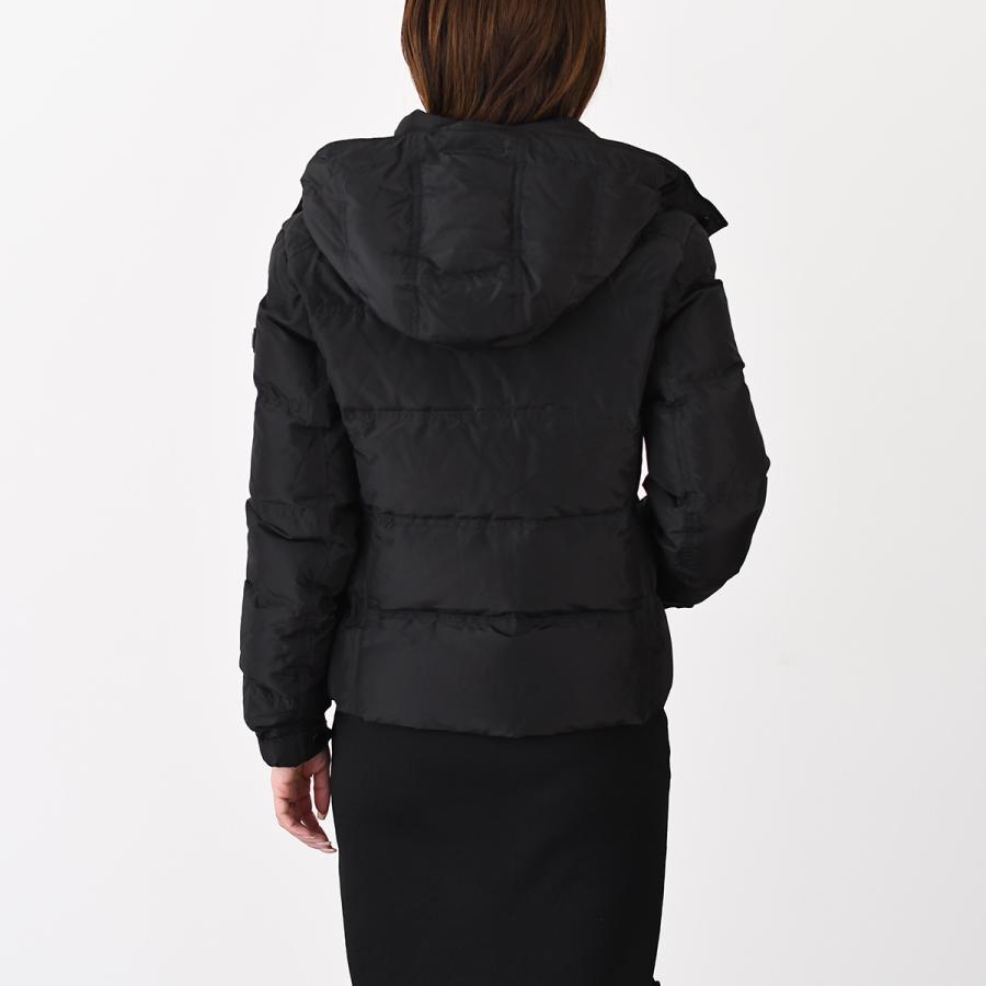 PRADA ブラック フード付きダウンジャケット PRADA 国内直営 大人気 フード付きダウンジャケット (PRADA