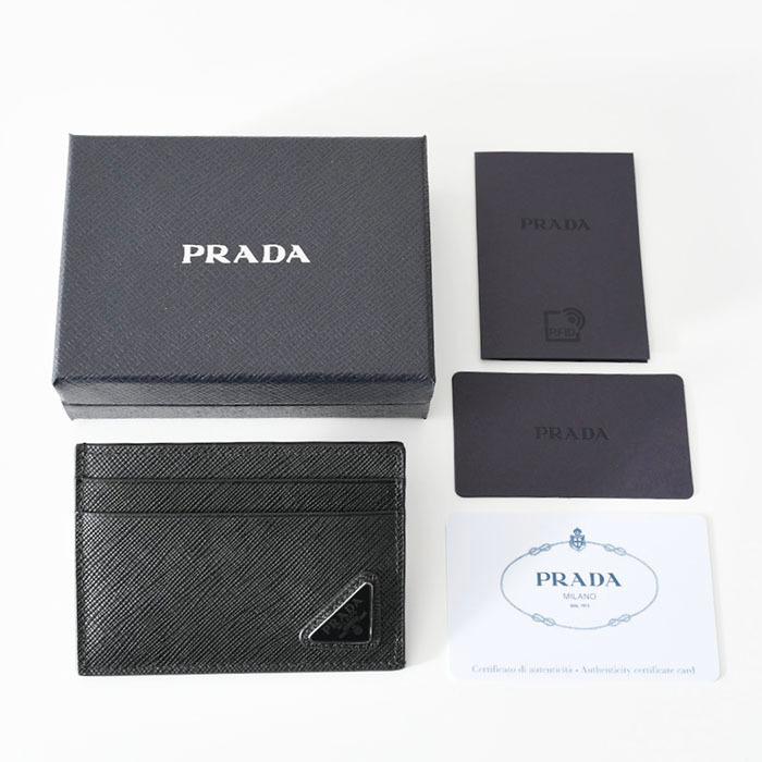 2021年新作入荷 PRADAレザー カードホルダー ロゴ 金具 マネークリップ