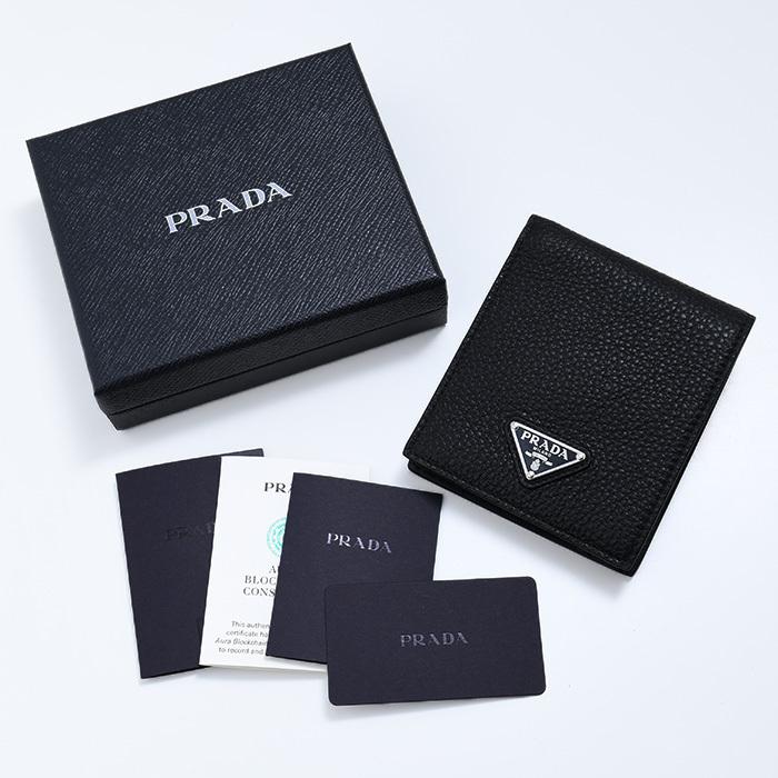 PRADA コインパース付き二つ折り財布 ブラック 楽天市場】PRADA プラダ レディース小銭入れ付き二つ折り財布