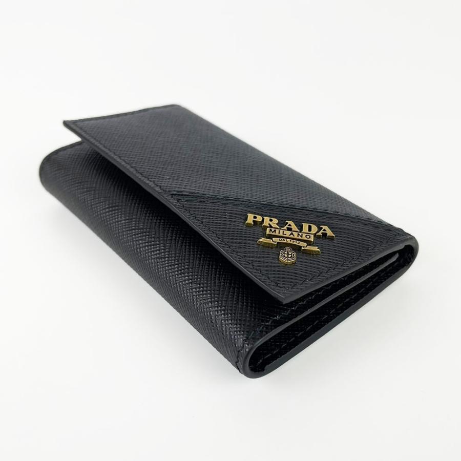 2022新生活 PRADA プラダ SAFFIANO キーケース レザー サフィアーノ キーホルダー メンズ 男性 三角 ロゴ レザー 6連 カーフ ブラック ゴールド シルバー 黒 2PG222 QME PRADA サフィアーノレザー 6連キーケース 三角ロゴ 黒