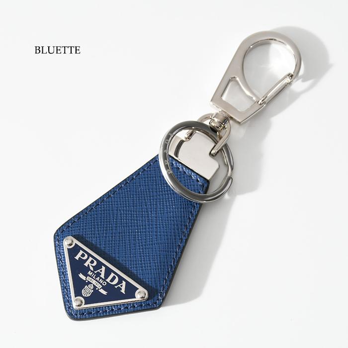 買い物 PRADA キーホルダー サフィアーノレザー 三角プレート general