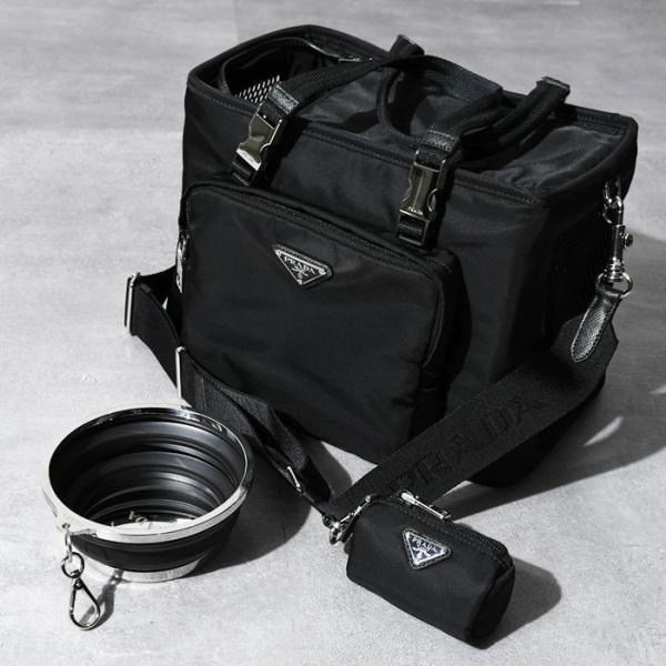 PRADA プラダ ペット ペットキャリー バッグ ReNylon サフィアーノレザーペットバッグ 2VC030 2DMT BLACK