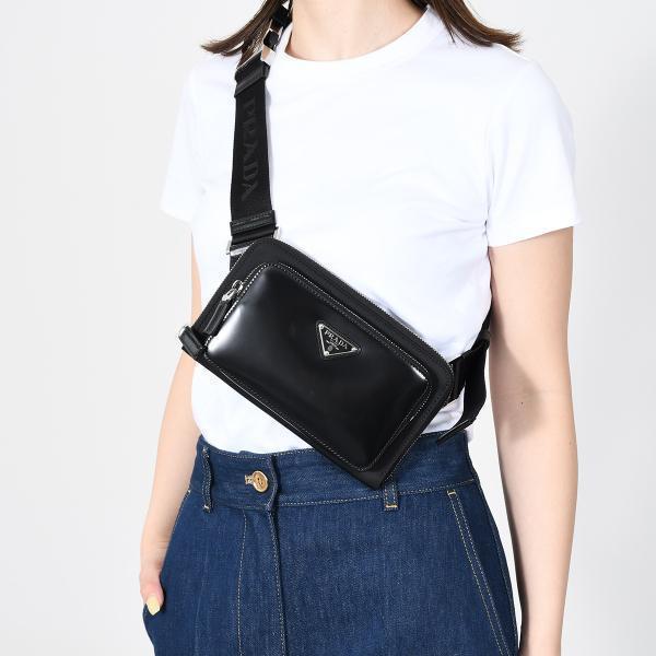 【美品！】【一度のみ使用】PRADA プラダ ボディバッグ ショルダーバッグ 黒 PRADA（プラダ） ショルダーバッグ Ry-Nylon xブラッシュドレザー