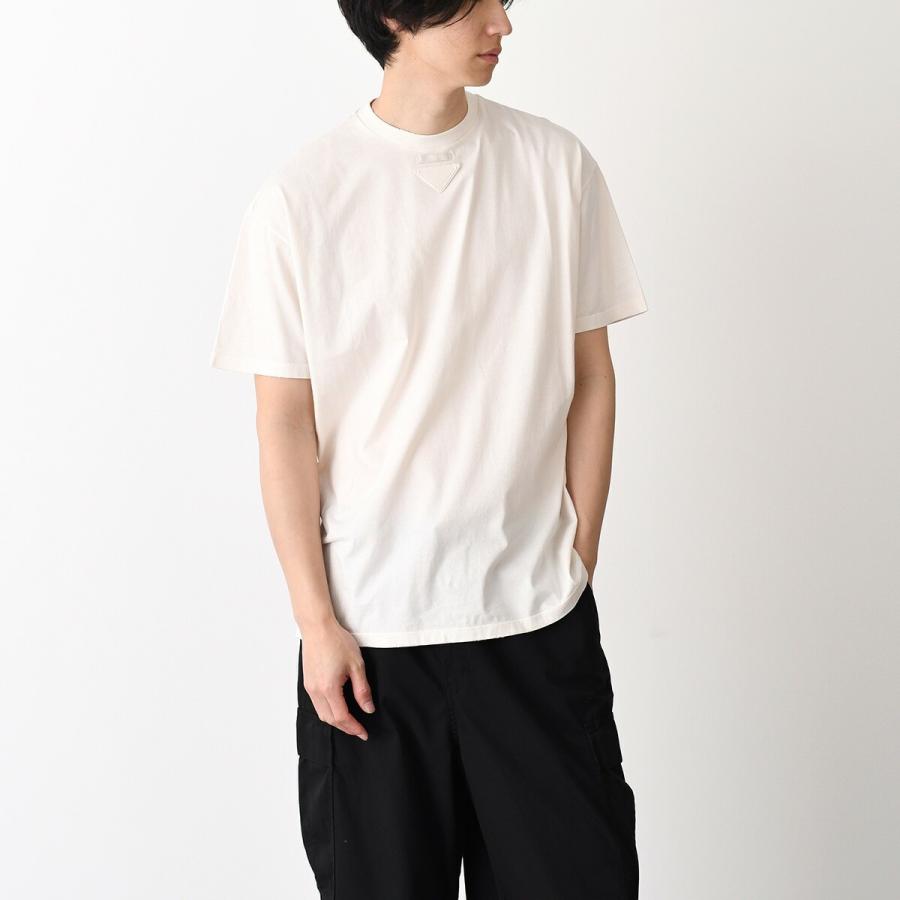 【10％OFF】PRADA プラダ Tシャツ ジャージー Tシャツ 3558A 12ZB メンズ ベージュ F0018 コットン オーバーサイズ スポーティの画像