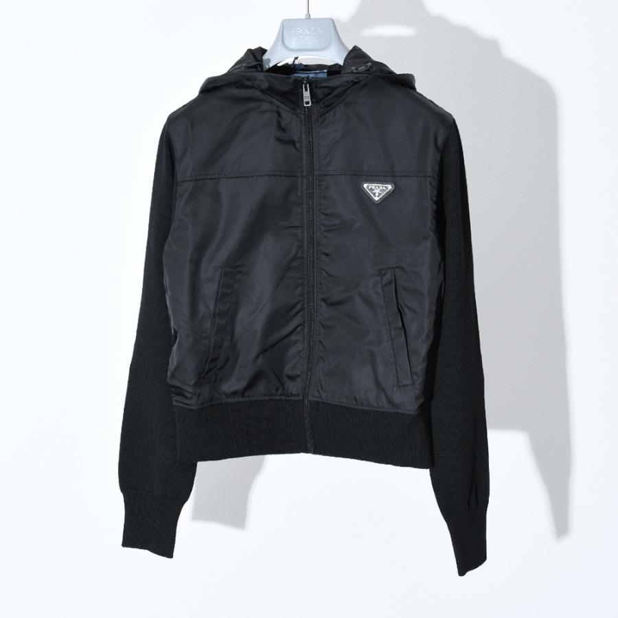 PRADA プラダ ナイロン+ニットブルゾン パーカー レディース ブルゾン