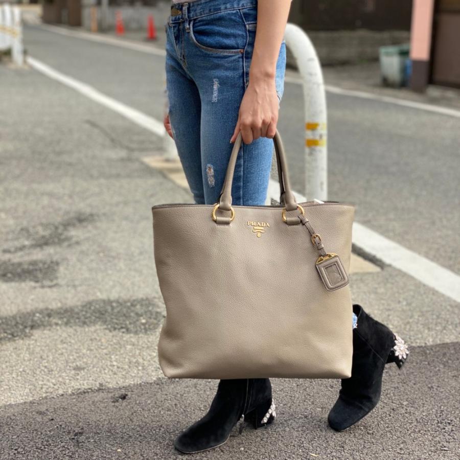プラダ Prada トート Bag 1bg865 2way バッグ Vitello Phenix Nero ブラック Argilla グレージュ Marmo グレー 収納 ショルダーベルト付属 Prada 1bg865 セレクトショップ Felice Yahoo 店 通販 Yahoo ショッピング