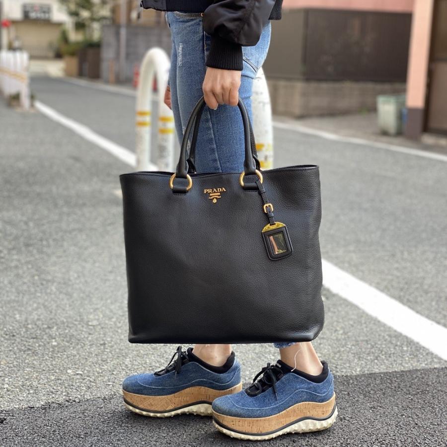 プラダ Prada トート Bag 1bg865 2way バッグ Vitello Phenix Nero ブラック Argilla グレージュ Marmo グレー 収納 ショルダーベルト付属 Prada 1bg865 セレクトショップ Felice Yahoo 店 通販 Yahoo ショッピング