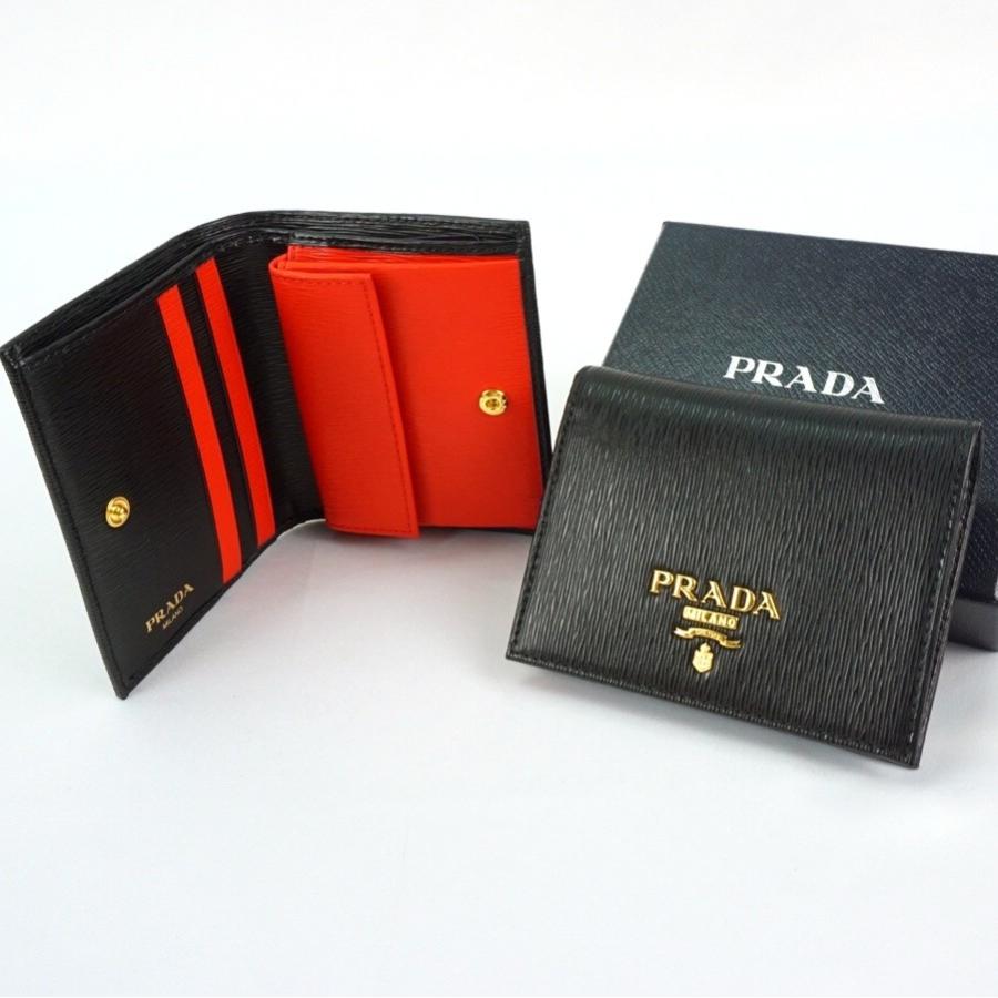 プラダ Prada 二つ折り 財布 Vitello Move 折りたたみ財布 使いやすい コンパクト財布 ミニ財布 ブラック レッド Nero Lacca1 バイカラー 1mv4 Prada 1mv4 セレクトショップ Felice Yahoo 店 通販 Yahoo ショッピング