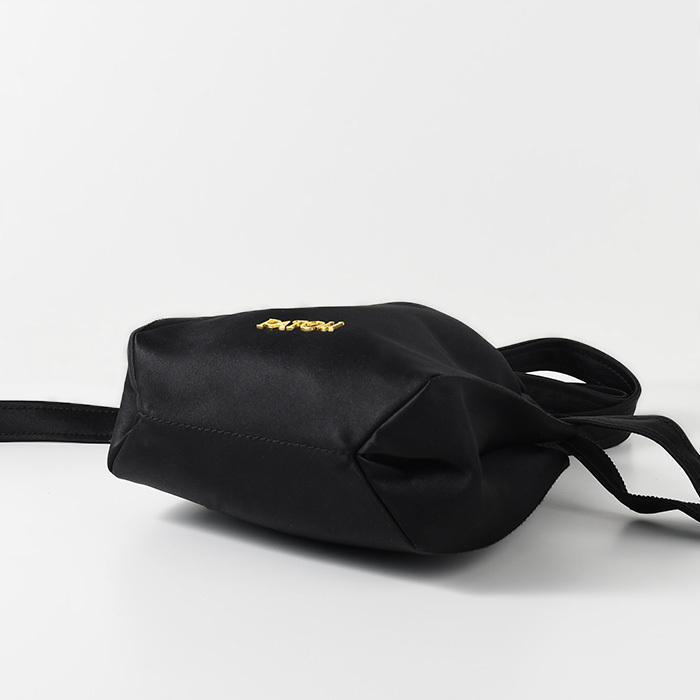 PATOU パトゥ　ブラック イブニングポーチ Patou | リサイクルサテン イブニングポーチ