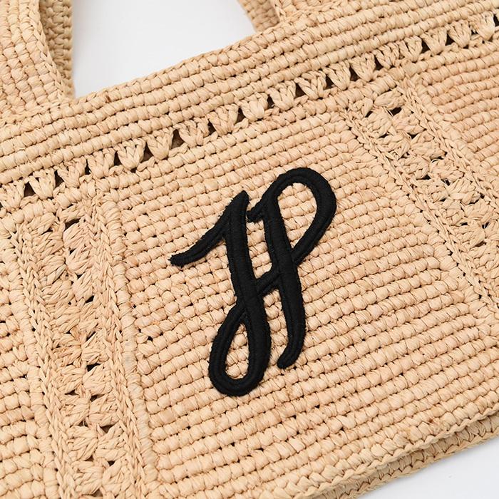 PATOU ロゴ刺繍入り ラフィア トートバッグ○関送無料○ 120281.jpg