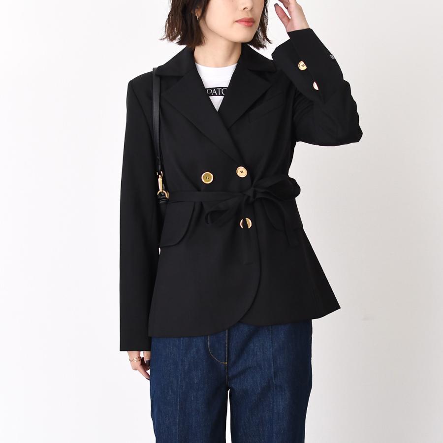 PATOU ブラック テーラードジャケット PATOU（パトゥ） ジャケット サステナブルテクニカル ウール ベルト