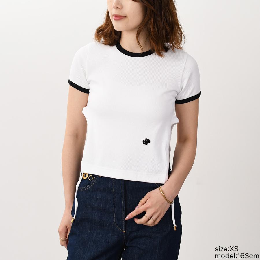 美品 パトゥ PATOU Tシャツ カットソー ショートスリーブ 半袖 ロゴ コットン トップス レディース S ホワイト PATOU (パトゥ) コットン ロゴプリント クルーネック 半袖 Tシャツ