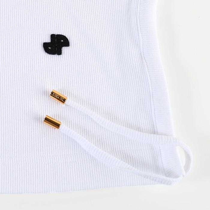 PATOU パトゥ トップス コットンリブ カットアウト Tシャツ