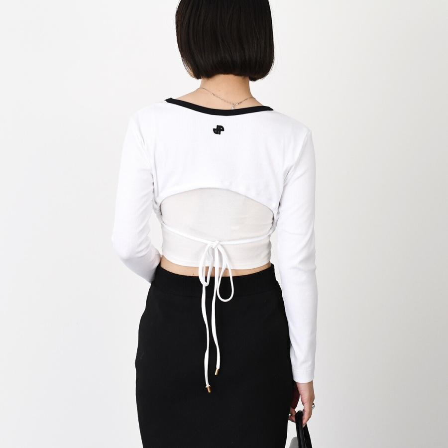 PATOU（パトゥ） カットソー JE107 9978 オープンバック クロップド T