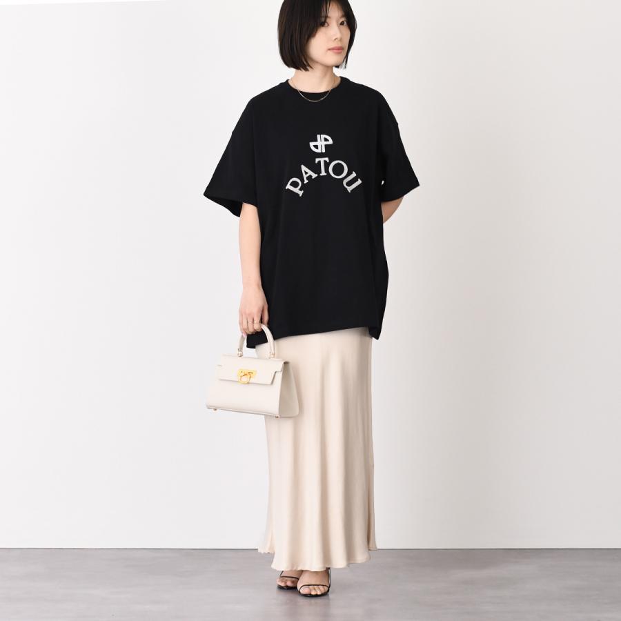 PATOU(パトゥ) 半袖Tシャツ サイズXS レディース美品  - 白×黒 クルーネック PATOU（パトゥ） トップス オーガニックコットン パトゥロゴラベル T