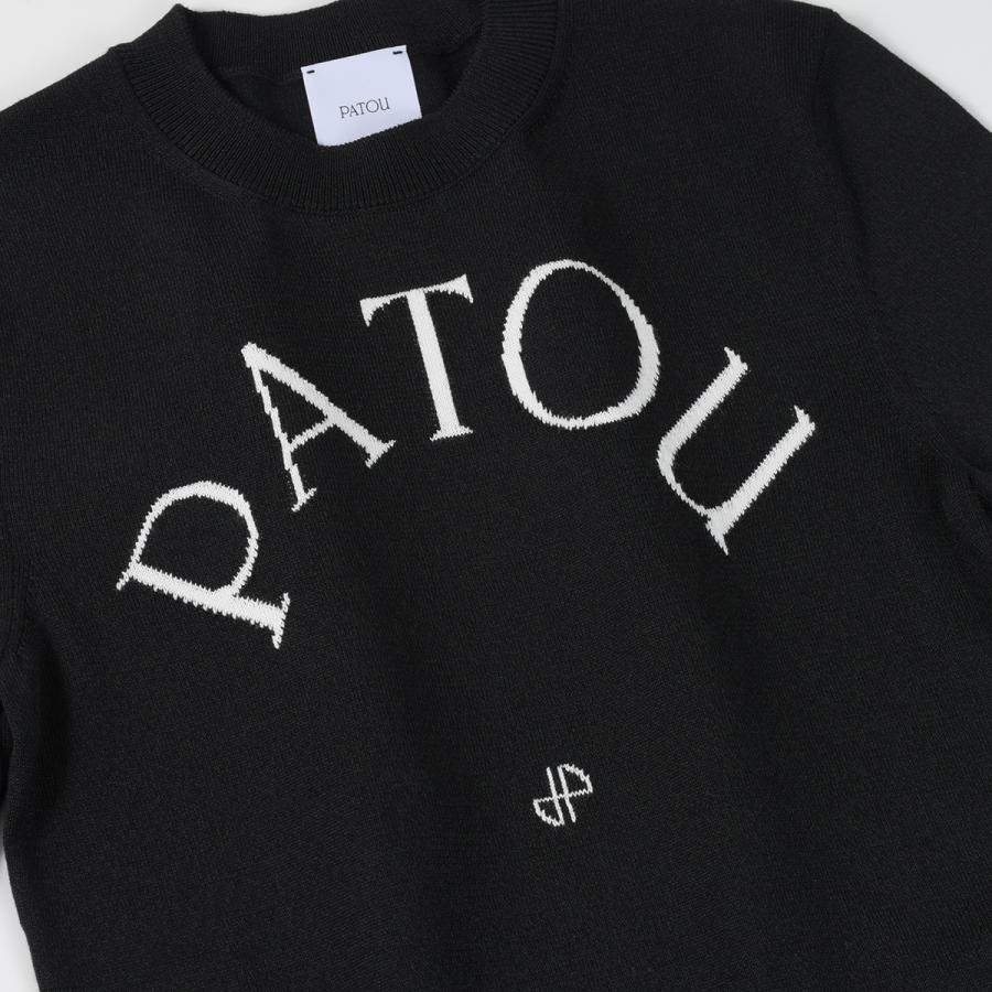 PATOU パトゥ ニット トップス KN068 8045 レディース ホワイト ブラック 半袖ニット 春夏 カジュアル シンプル 人気 ギフト  おすすめ