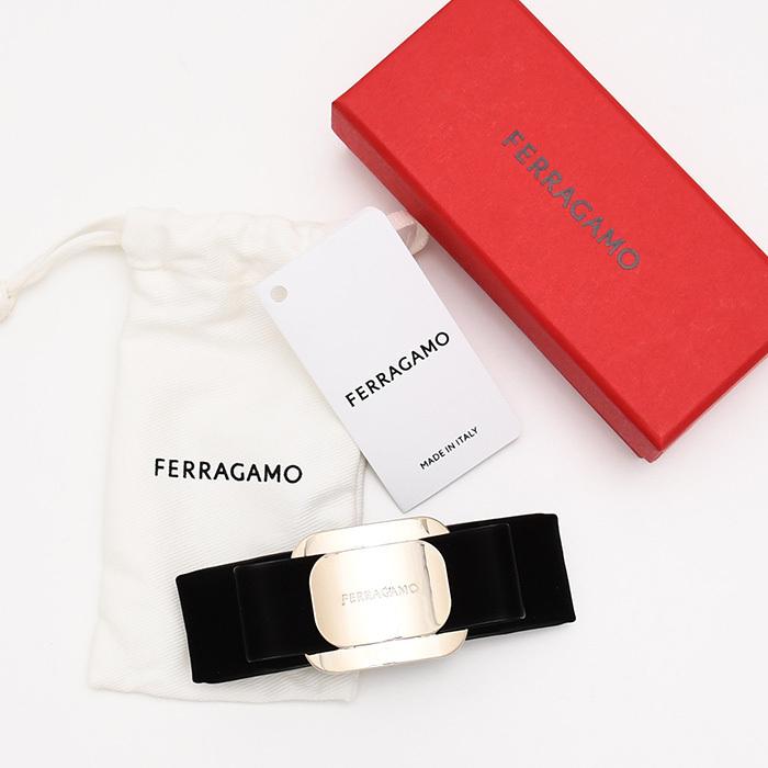 FERRAGAMO（フェラガモ） アクセサリー レザー リボンバレッタ 340453
