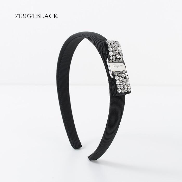 FERRAGAMO（フェラガモ） ヴァラ クリスタル リボンカチューシャ