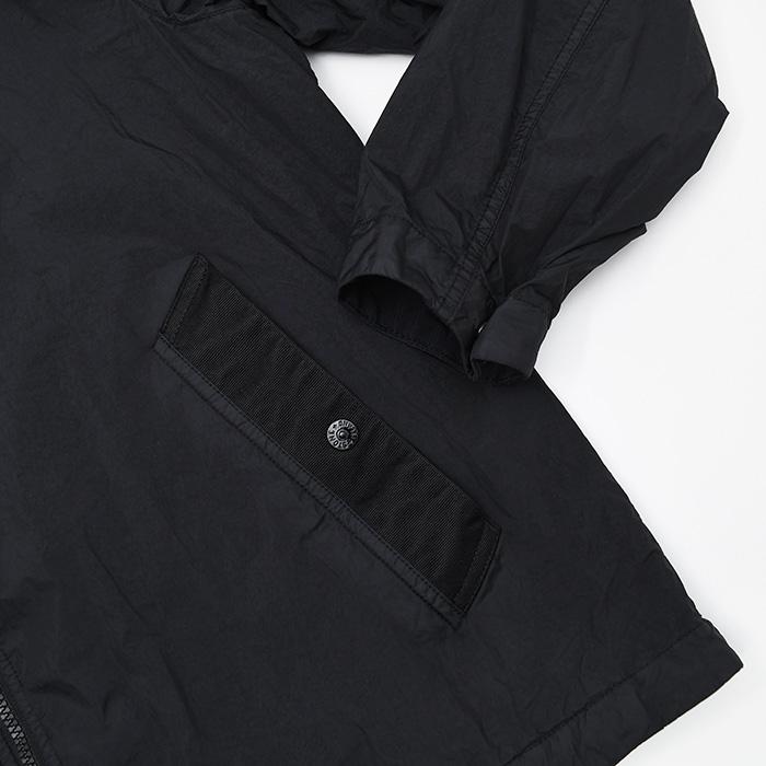 STONE ISLAND ストーンアイランド アウター 4100001 CRINKLE REPS NY 防風＆撥水ジャケット 4100001 S0A23 メンズ ブラック ナイロン フード 軽量 2wayジッパーの画像