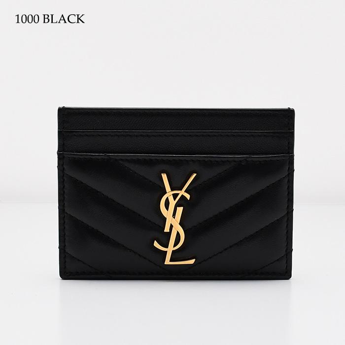 SAINT LAURENT サンローラン YSL カードケース 423291 AAA44 カサンドラ マトラッセ パスケース 名刺入れ レディース ラムスキン レザー ブラック 革小物の画像