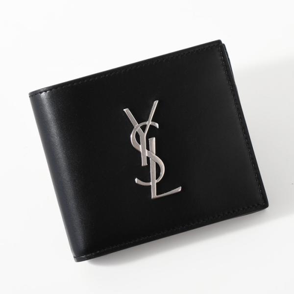 Saint Laurent サンローラン カサンドラ メンズ 二つ折り財布 黒 Saint Laurent サンローラン カサンドラ メンズ 二つ折り財布 黒