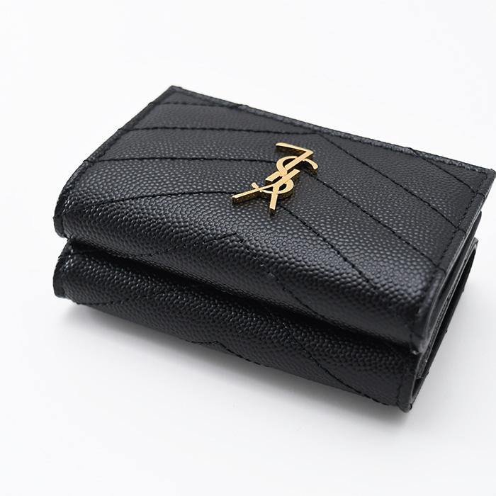 サンローラン　オリガミタイニーウォレット　スムースレザー　ブラック SAINT LAURENT サン ローラン 財布 WALLET オリガミタイニー