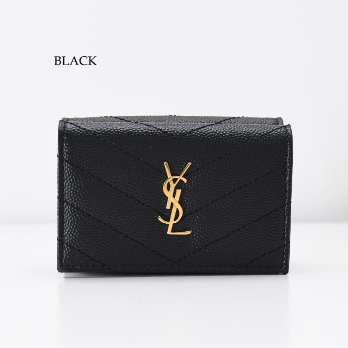 サンローラン　オリガミタイニーウォレット　スムースレザー　ブラック SAINT LAURENT サン ローラン 財布 WALLET オリガミタイニー