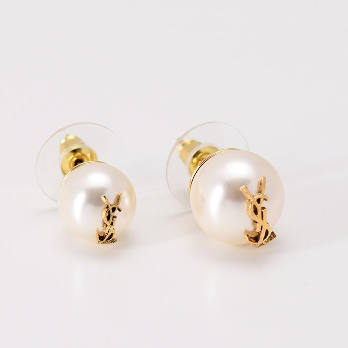 SAINT LAURENT サンローラン ピアス アクセサリー ロゴパールピアス