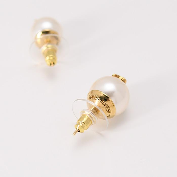 SAINT LAURENT サンローラン ピアス アクセサリー ロゴパールピアス