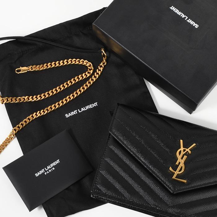 Saint Laurent カサンドレ ロゴ プレート ウォレット カサンドラ チェーンウォレット（ラムスキン） | Saint Laurent