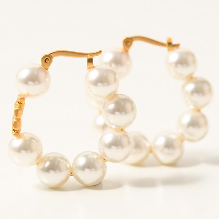TORY BURCH（トリーバーチ） ピアス アクセサリー キラ パール フープ