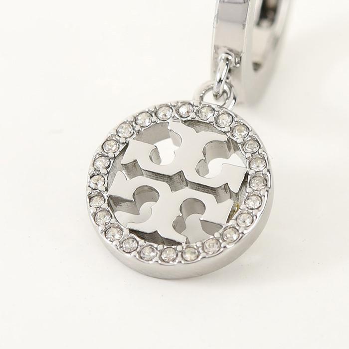 TORY BURCH/トリーバーチ\"ミラー パヴェ フープ ピアス\"シルバー TORY BURCH トリーバーチ アクセサリー ピアス ミラー パヴェ