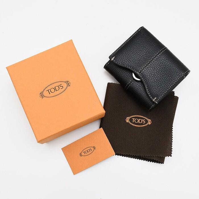 TOD'S トッズ 財布 レザーウォレット XAWDBNB2000XSO レディース ベージュ ブラック ブラウン カーフレザー 三つ折り財布 スナップボタン開閉 ロゴ 爆買の画像