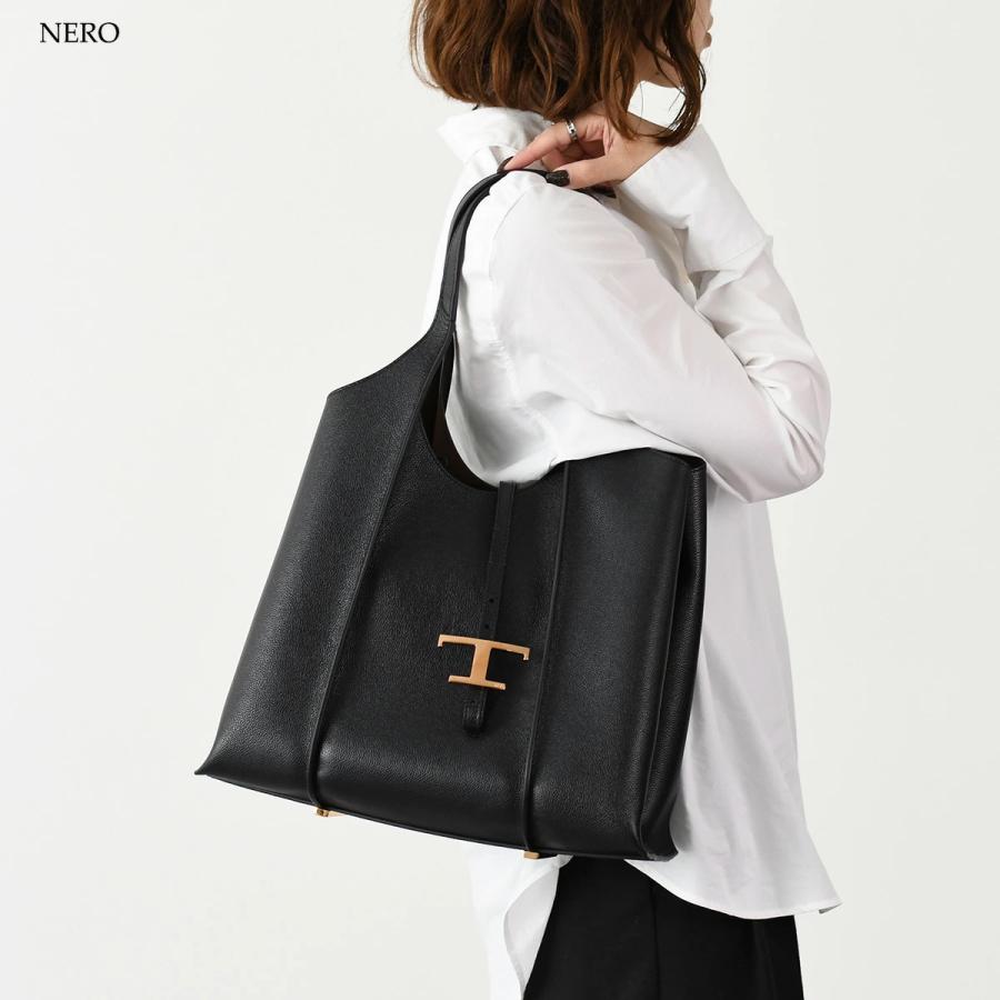 月　美品　TOD's トッズ トートバッグ 肩掛け ブラック レザー TOD'S（トッズ） バッグ トートバッグ 鞄 Tタイムレス レザー