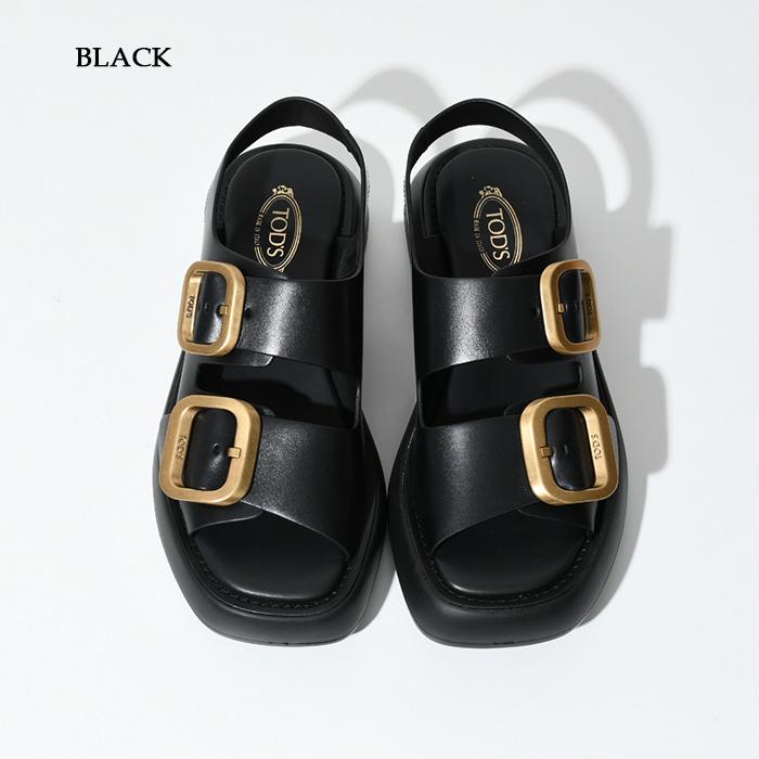 TOD'S トッズ シューズ 靴 レザー サンダル XXW11K0FH50GOC レディース ウィメンズ 女性 BLACK ブラック ブラウン 黒 バックル フラット シンプル 人気｜selectshopfelice｜03