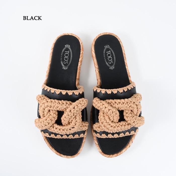 TOD'S トッズ サンダル 靴 ケイト レザー ラフィアサンダル TOD'S トッズ サンダル 靴 ケイト レザー ラフィアサンダル