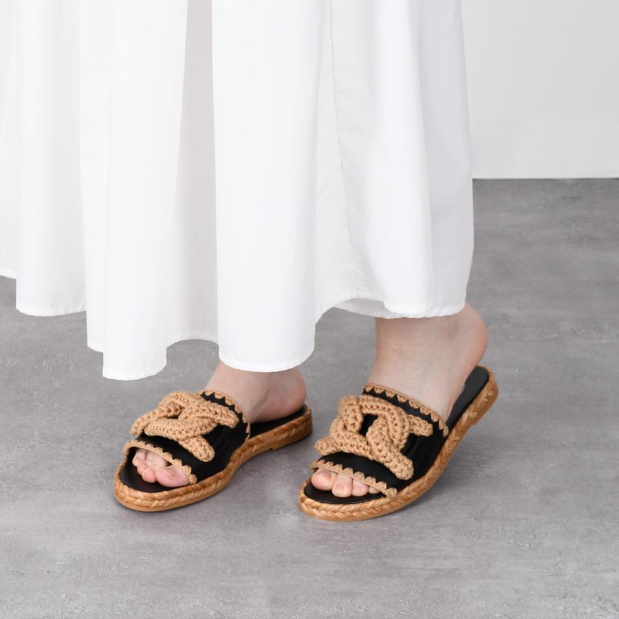 TOD'S トッズ サンダル 靴 ケイト レザー ラフィアサンダル TOD'S トッズ サンダル 靴 ケイト レザー ラフィアサンダル