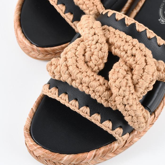 TOD'S トッズ サンダル 靴 ケイト レザー ラフィアサンダル TOD'S トッズ サンダル 靴 ケイト レザー ラフィアサンダル
