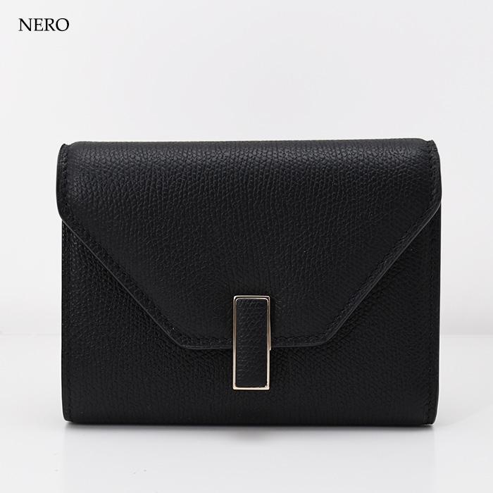 美品 ヴァレクストラ Valextra 現行販売商品 SGES0005028 イジィデ ウォレット レザー 三つ折り財布 定価149600円 レディース 小銭 ダークグレー Valextra（ヴァレクストラ） 財布 イジィデウォレット SGES0005028
