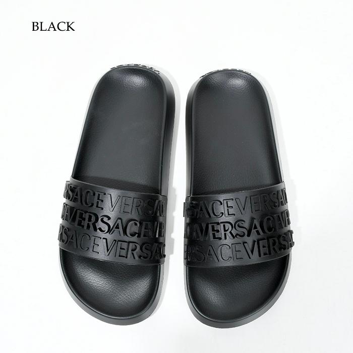 VERSACE サンダル 夏 ブラック 黒 37 ヴェルサーチェ ベルサーチ