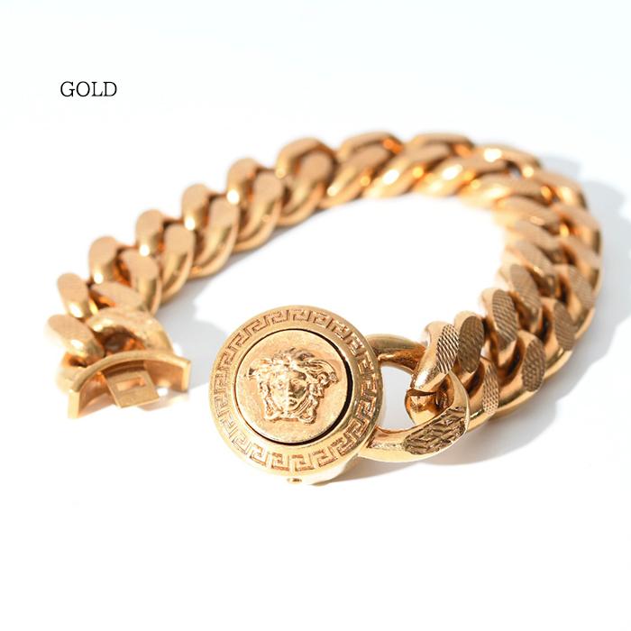 VERSACE ヴェルサーチェ メデューサ チェーン ブレスレット MEDUSA モチーフ GOLD ゴールド 真鍮 メタル メンズ ベル