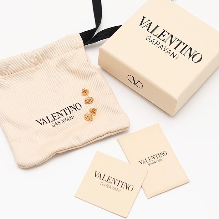 VALENTINO ヴァレンティノ アクセサリー オヴァレット メタル ピアス J0BG4MET レディース ゴールド ロゴ プレゼントの画像