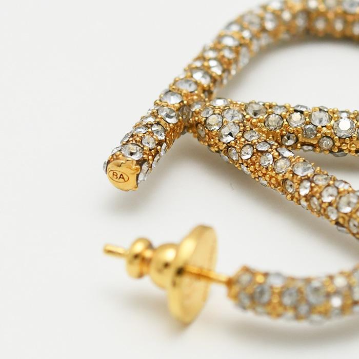 VALENTINO シグネチャー チェーンピアス スワロフスキーゴールド VALENTINO（ヴァレンティノ） ピアス アクセサリー Vロゴ シグネチャー