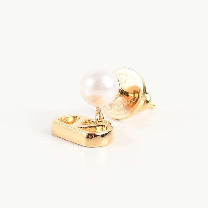 【ラスト1点】VALENTINO ヴァレンティノ バレンチノ ピアス アクセサリー Vロゴ シグネチャー メタル x パール J0X81 DHC レディースの画像