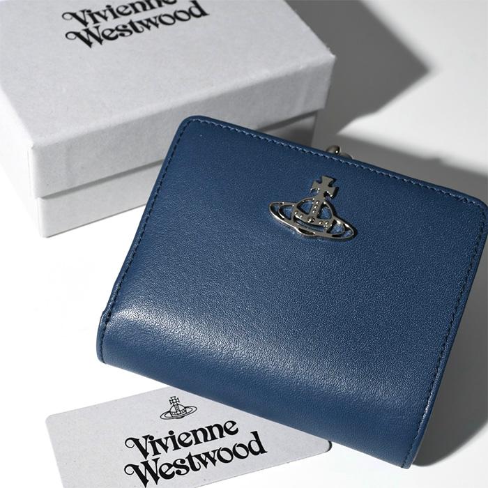 即納大特価】Vivienne Westwood 二つ折り財布 ブルー 正規品 箱付き 折り財布