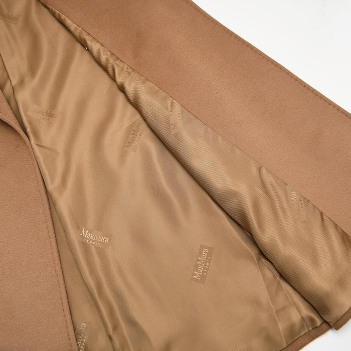 【訳あり】Max Mara Studio アウター DRAVENNA ウールローブコート 6016152600 レディース キャメル ミディ丈 ステッチ ベルト 爆買の画像