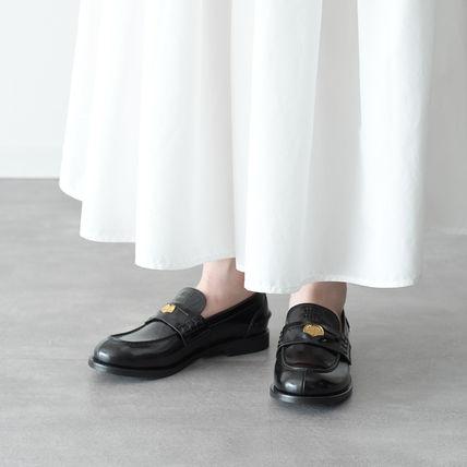 MIUMIU パンチング ブラックレザー ローファー miu miu（ミュウミュウ） 【訳あり】MIU MIU ローファー ブラッシュド
