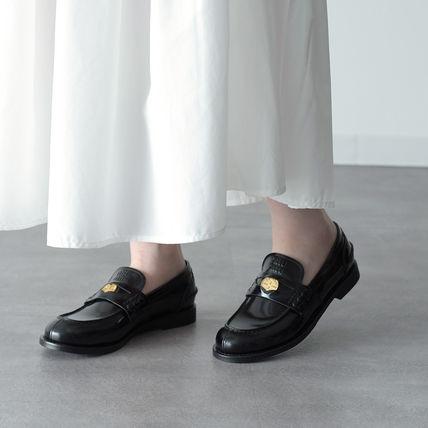 MIU MIU ミュウミュウ ポルトガル製 ブラッシュドレザー ペニーローファー 2024年モデル DNC727 40(25cm) BLACK  革靴 シューズ【新古品】【中古】【MIU MIU】 MIU MIU ミュウミュウ ブラッシュド Loafers ペニーローファー (MiuMiu