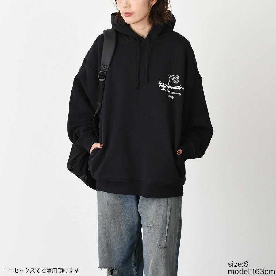 Y-3 ワイスリー GRAPHIC FT HOODIE KB2604 メンズ ブラック コットン
