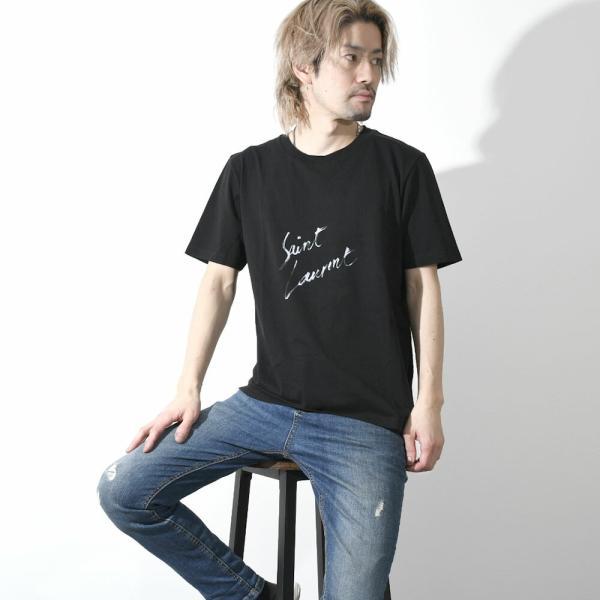 Saint Laurent イヴ サンローラン Ysl ロゴ Tシャツ Black ブラック 黒 ユニセックス メンズ コットン トップス 半袖 yb2is Ysl yb2is セレクトショップ Felice Yahoo 店 通販 Yahoo ショッピング